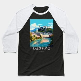 A Pop Art Travel Print of Salzburg - Austria Baseball T-Shirt